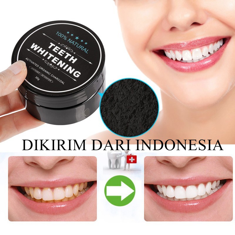 Pemutih Gigi Alami Menghilangkan Bau Mulut Teeth whitening charcoal
