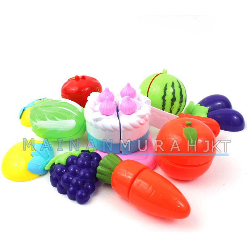 Jual Mainan Anak Murah Buah Dan Sayur Mf20 Kue Ulang Tahun Dan Aneka Mainan Buah Sayur Masak Masakan | Shopee Indonesia