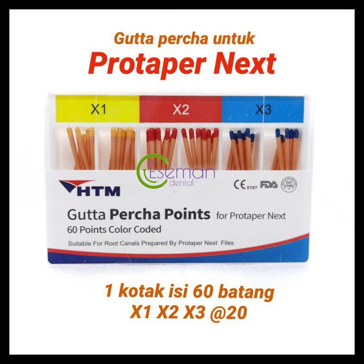 Gutta Percha Protaper Next X1 X2 X3 Guttap X1-X3 Endo 60Pcs Per Packs  Alt316 | Shopee Indonesia