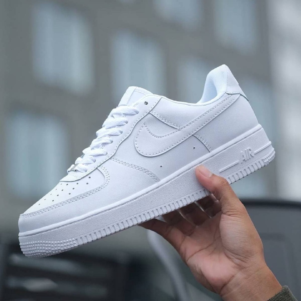 Jual Sepatu Nike Air Force 1 One/Nike Jordan Full White Airforce Sneakers Wanita Putih Premium | Shopee Indonesia