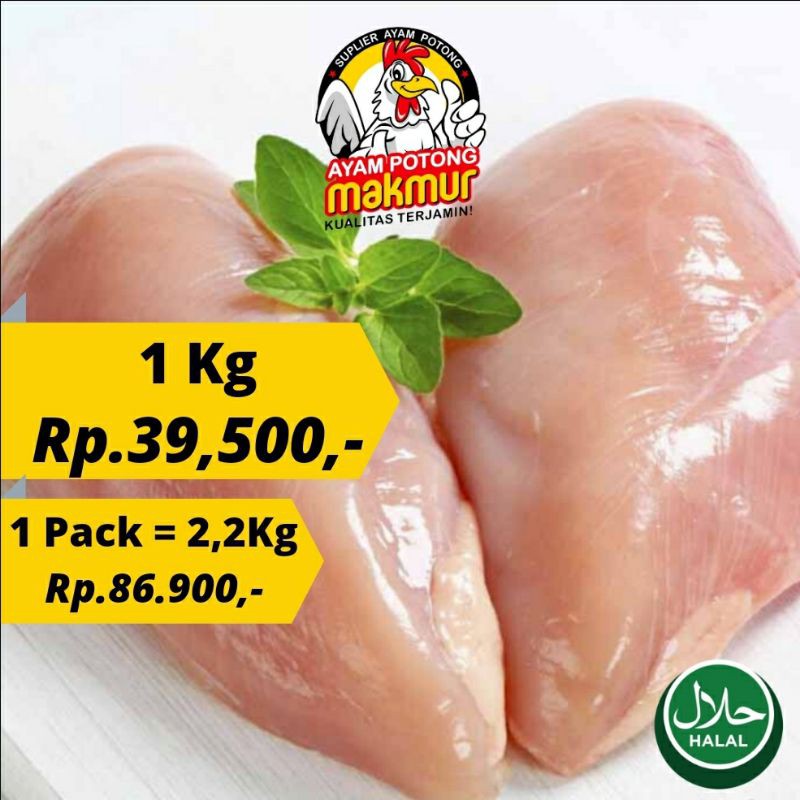 Daging Dada Ayam Fillet 2,2 Kg / Boneless Shopee Indonesia