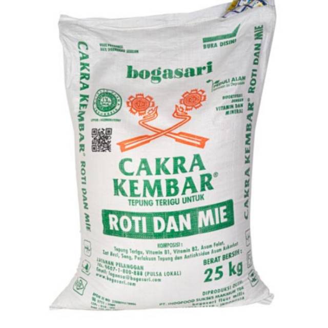 Jual Tepung Terigu Cakra Kembar Roti dan Mie Karung 25 Kg (Only Grab
