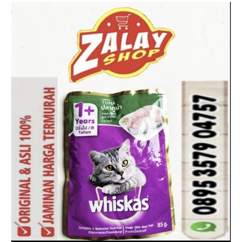 Jual Wiskas Pouch 85 gram makanan kucing basah rasa tuna ( 1pcs
