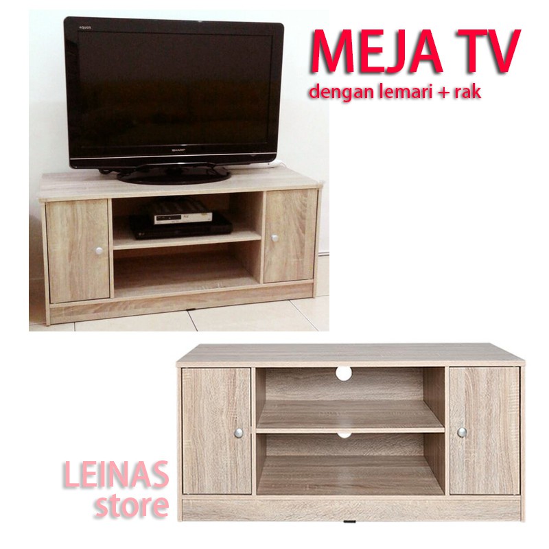 MEJA TV CABINET ukuran 100 x 40 x 55 cm RAK TV audio rack | Shopee Indonesia