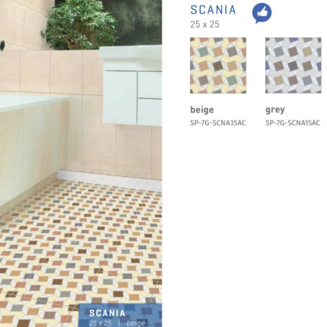 Keramik Lantai 25x25 Kamar Mandi ( 3 Motif ) Mulia Kw2 Free Ongkir