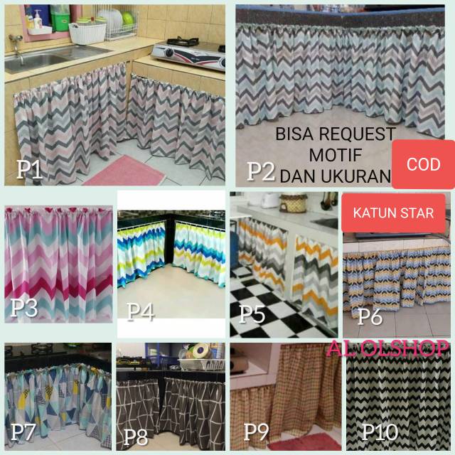 Gorden kolong dapur tanpa poni Shopee Indonesia