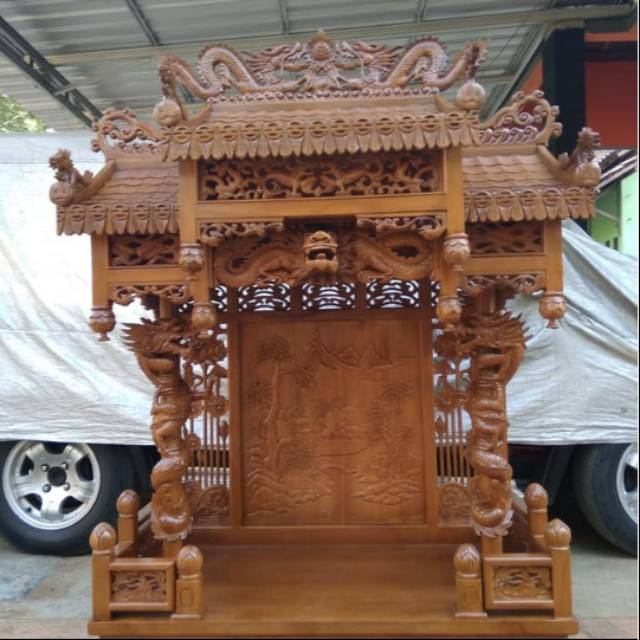 Jual Altar Kayu Jati Ukir Naga Meja Altar Sembahyang Cina Jujur Barokah  Furniture Jepara Indonesia|Shopee Indonesia