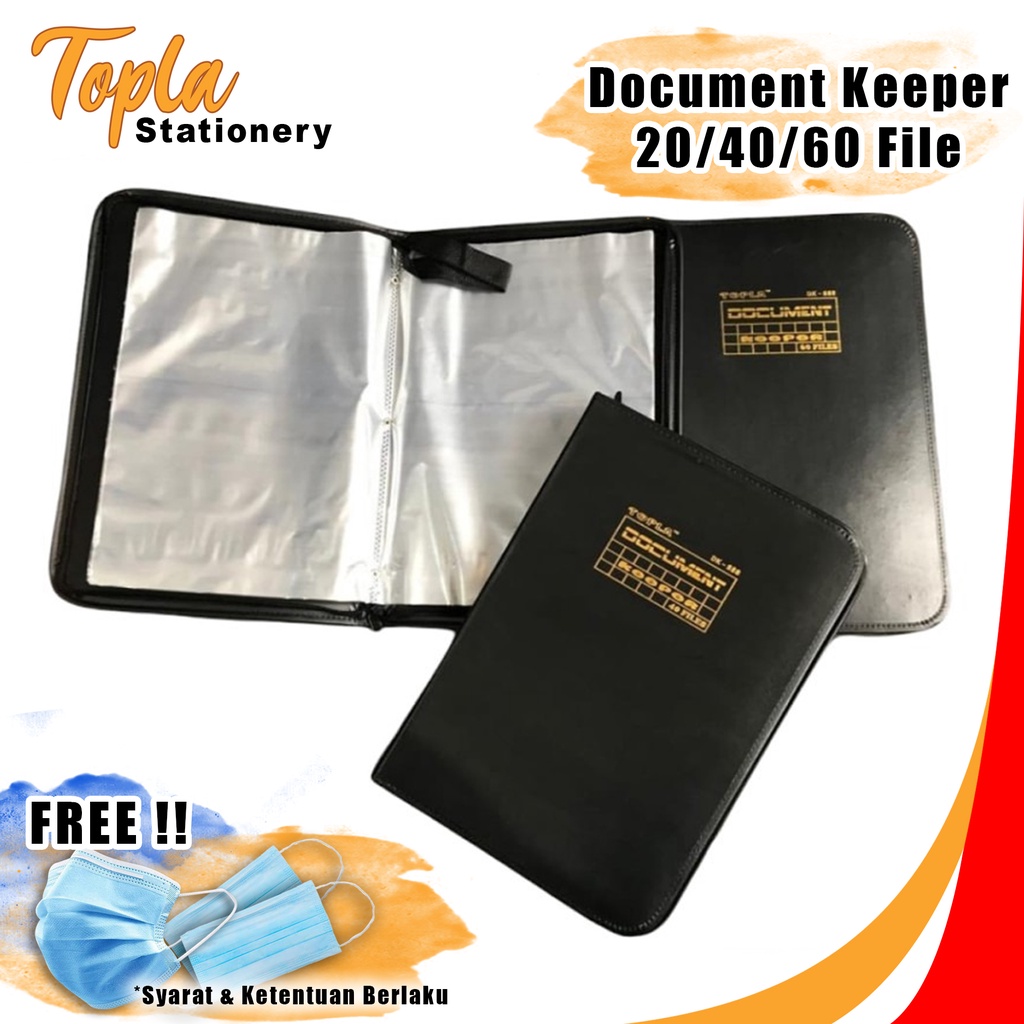 Jual TOPLA Dokumen Keeper Map Ijazah Resleting Kulit Anti Air Isi 20 Lembar Map File Resleting