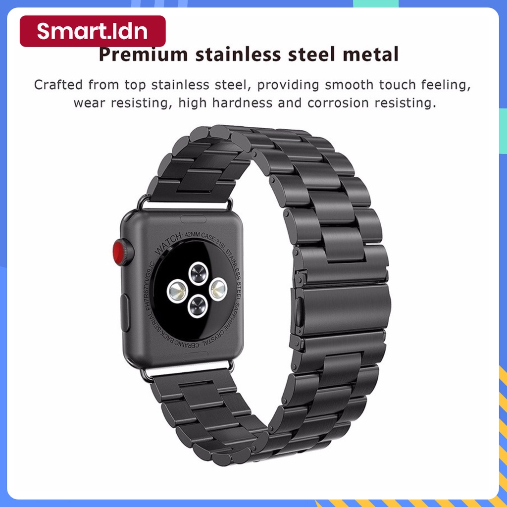 Jual Stainless Metal Band Strap With Adjustable Tool For Apple Watch S1~S7 Indonesia|Shopee Indonesia