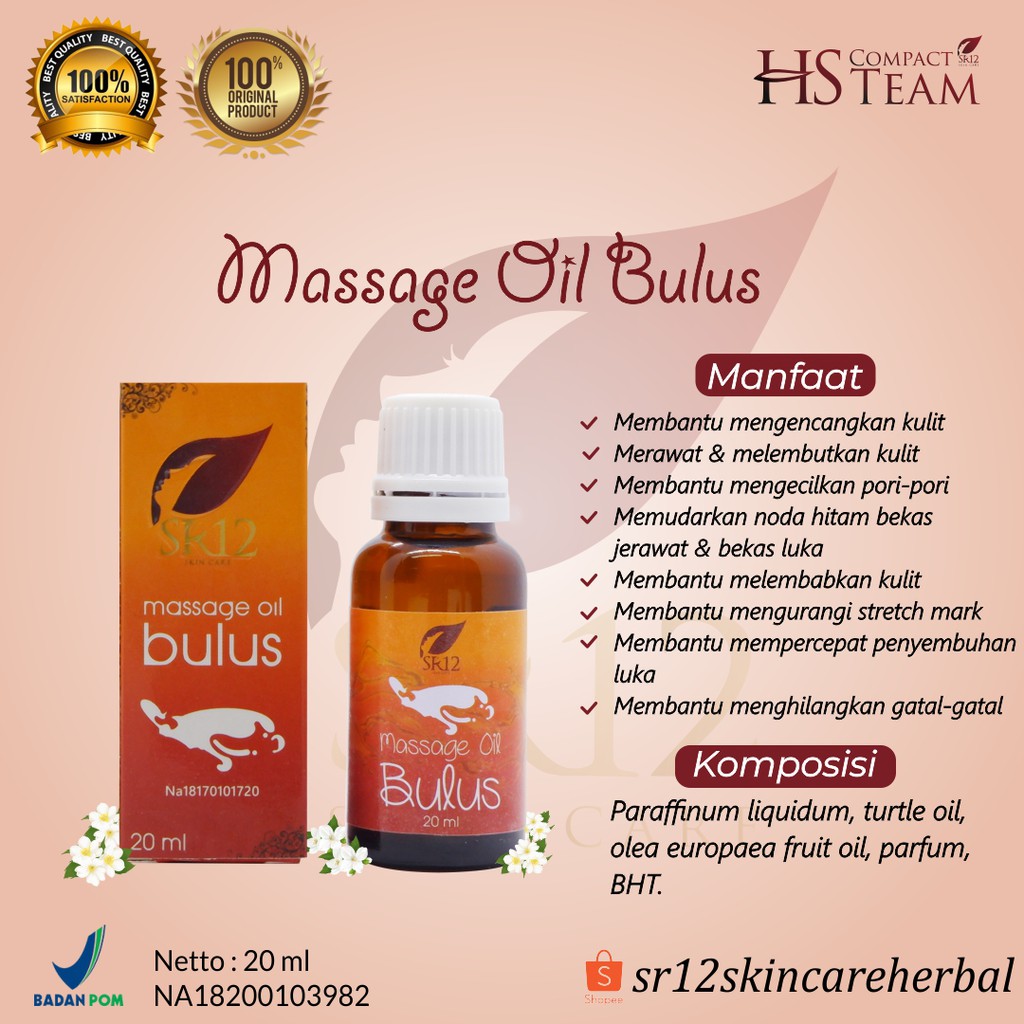 MASSAGE OIL BULUS SR12 / MINYAK BULUS ORI BPOM SR12