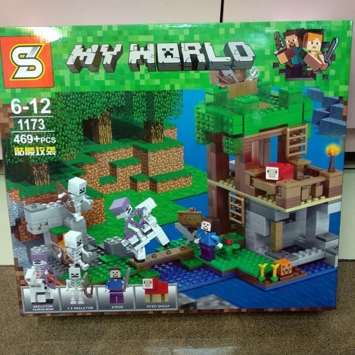 Jual Mainan Bricks Sy 1173 Minecraft My World The Skeleton Attack Arena Minifigure Kado Anak | Shopee Indonesia