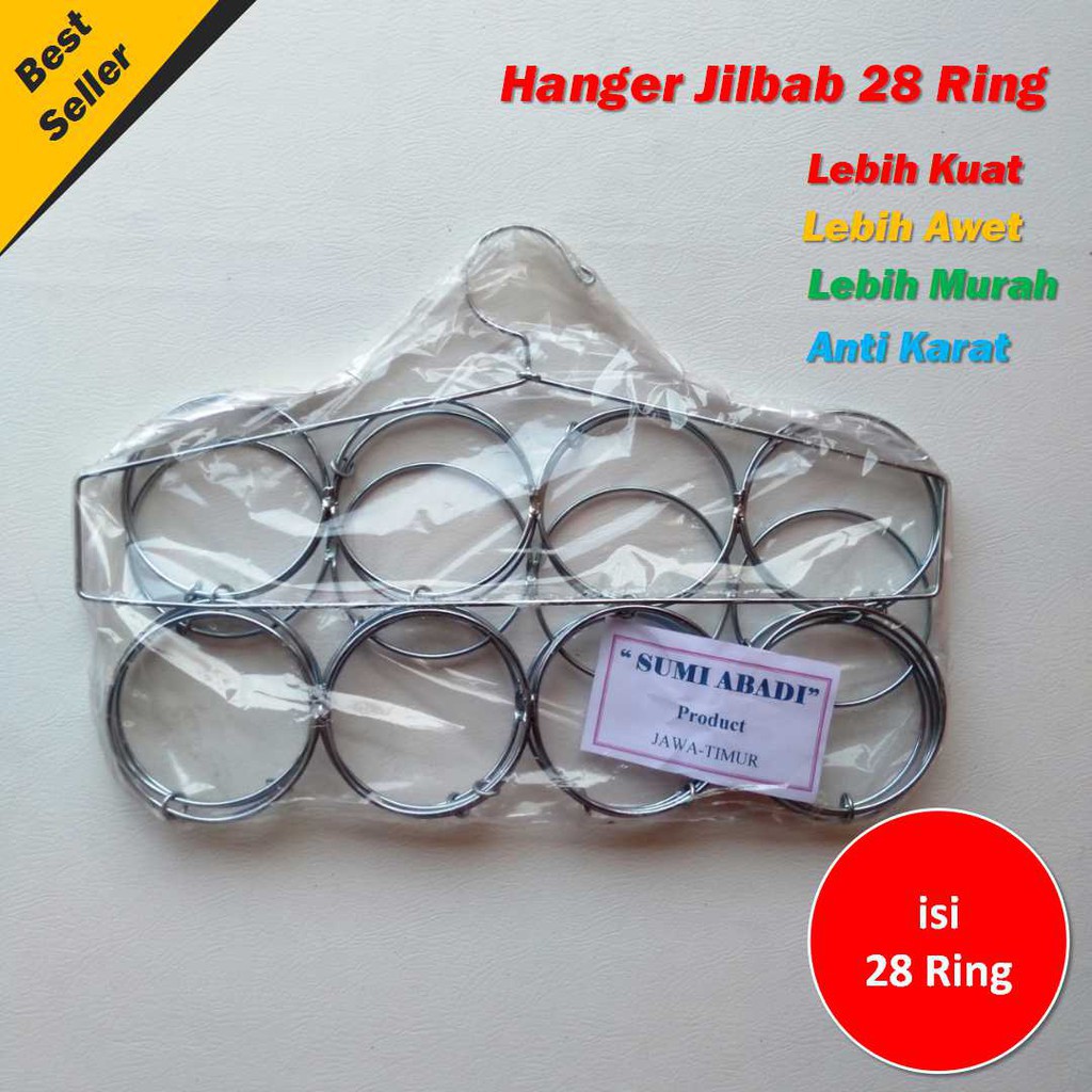 Gantungan jilbab bulat 28 ring unik origami hanger lipat gantungan syal