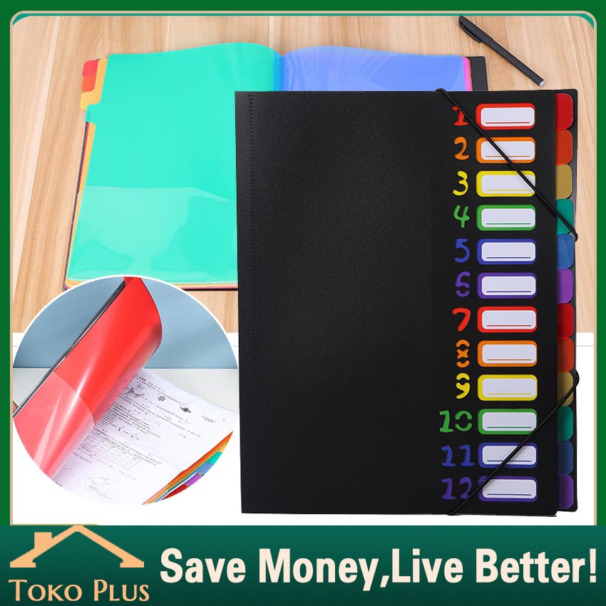 Jual 12 Pockets Map File Dokumen A4 Dokumen Keeper File Organizer Dokumen Keeper Plastik Clear