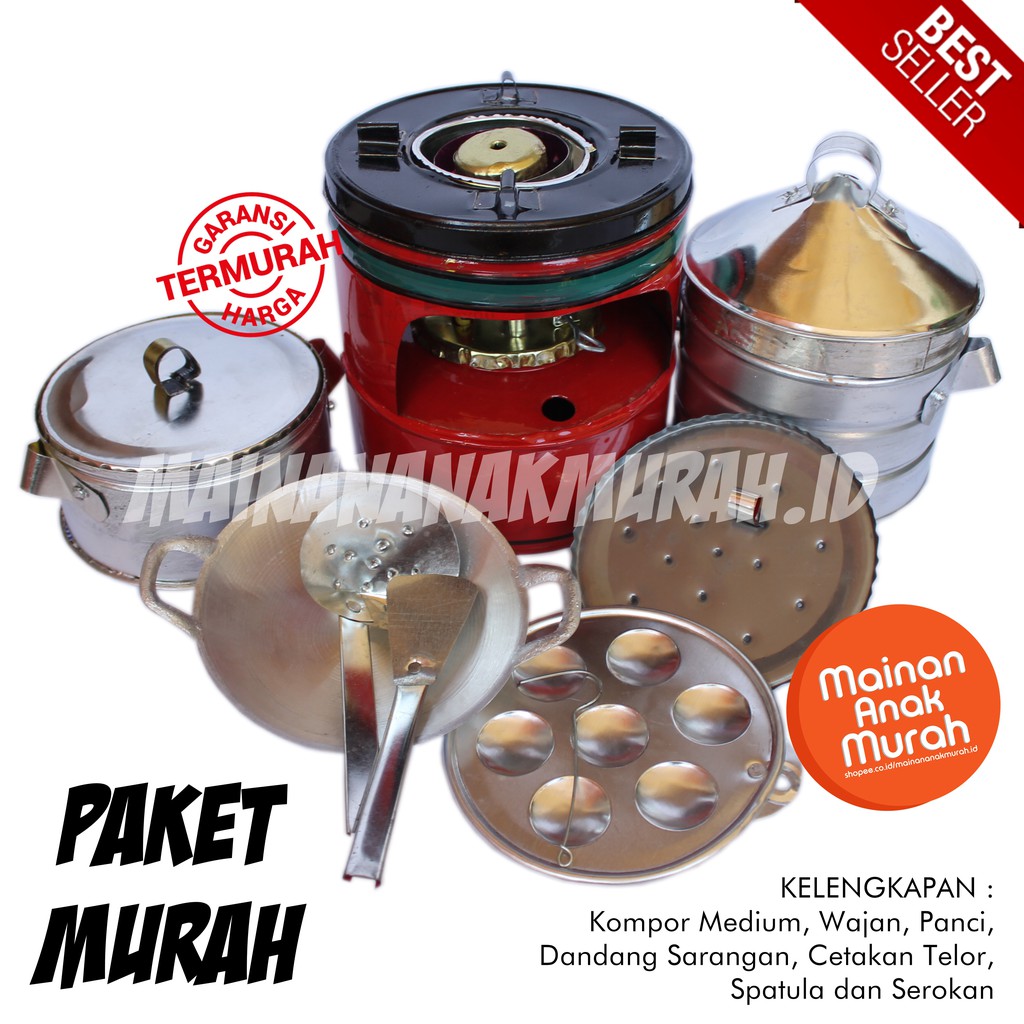 Jual Paket Murah Promo Kompor Mainan Mini Jadul Dari Logam Kaleng Set Memasak Masak Masakan Tradisional | Shopee Indonesia