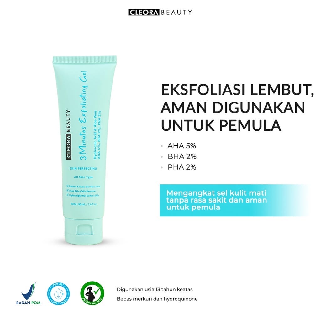 Jual CLEORA BEAUTY 3 Minutes Exfoliating Gel 50ml Shopee Indonesia