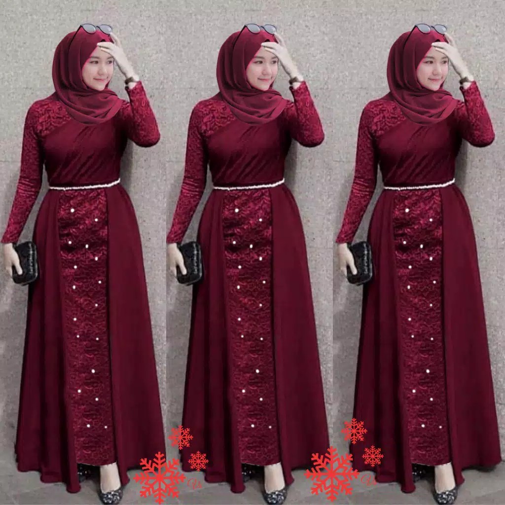 X203 Ada COUPLE nya Dress kondangan pesta gamis baju wanita cewek