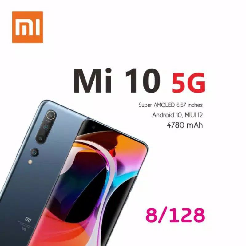 hp xiaomi mi 10 ram 8/256 8gb jaringan 5g new ori garansi resmi imei