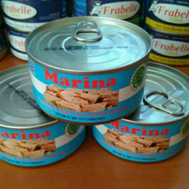 Jual Ikan Tuna dalam Kaleng "Marina" Potongan Ikan Tuna Dalam Minyak