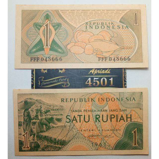 Harga Uang 1 Rupiah Kertas Tahun 1961 Berbagai Tahun