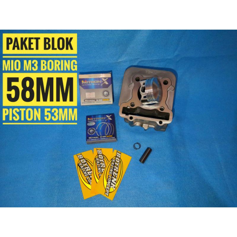 Jual PAKET BLOK MIO125/MIO M3 BORE UP PISTON 56 MITRONBOYRENK RACING CONCEPT Shopee Indonesia