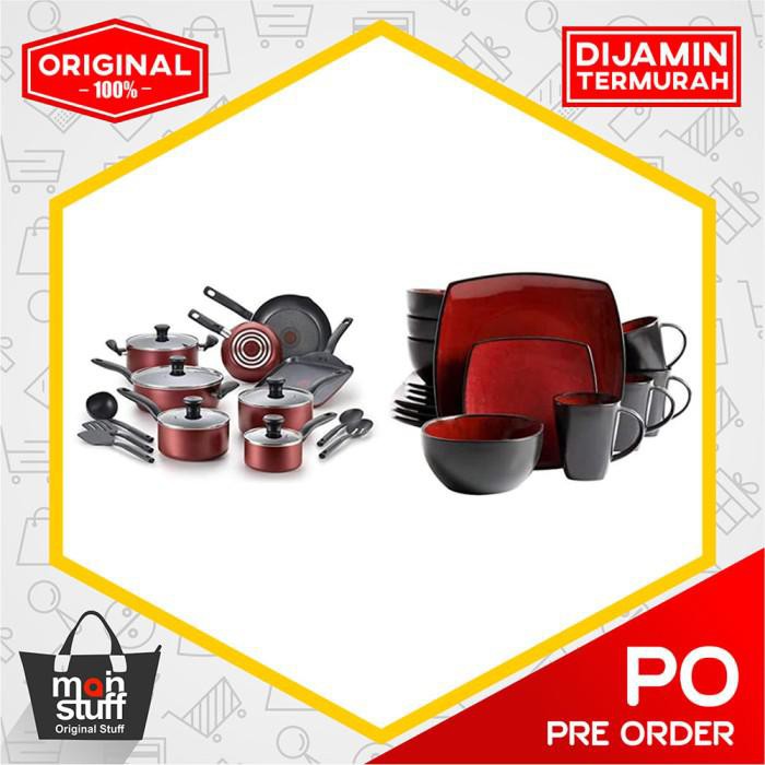 Jual TFAL DISHWASHER SAFE COOKWARE SET 18 PIECE RED ORI & TERMURAH