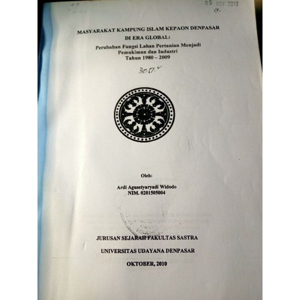 Jual Skripsi Sejarah Masyarakat Kampung Islam Kepaon Denpasar Di Era Global Perubahan Fungsi Lahan Pertanian Menjadi Pemukiman Dan Industri Tahun 1980-2009 Indonesia|Shopee Indonesia