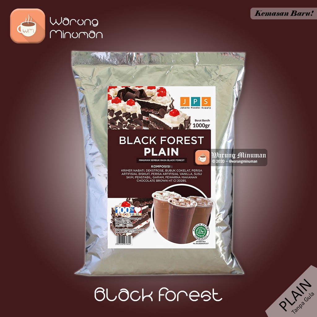 Jual Bubuk Minuman 1 Kg Rasa Blackforest Black Forest - Jps Powder Plain Tanpa Gula Serbuk Instan | Shopee Indonesia