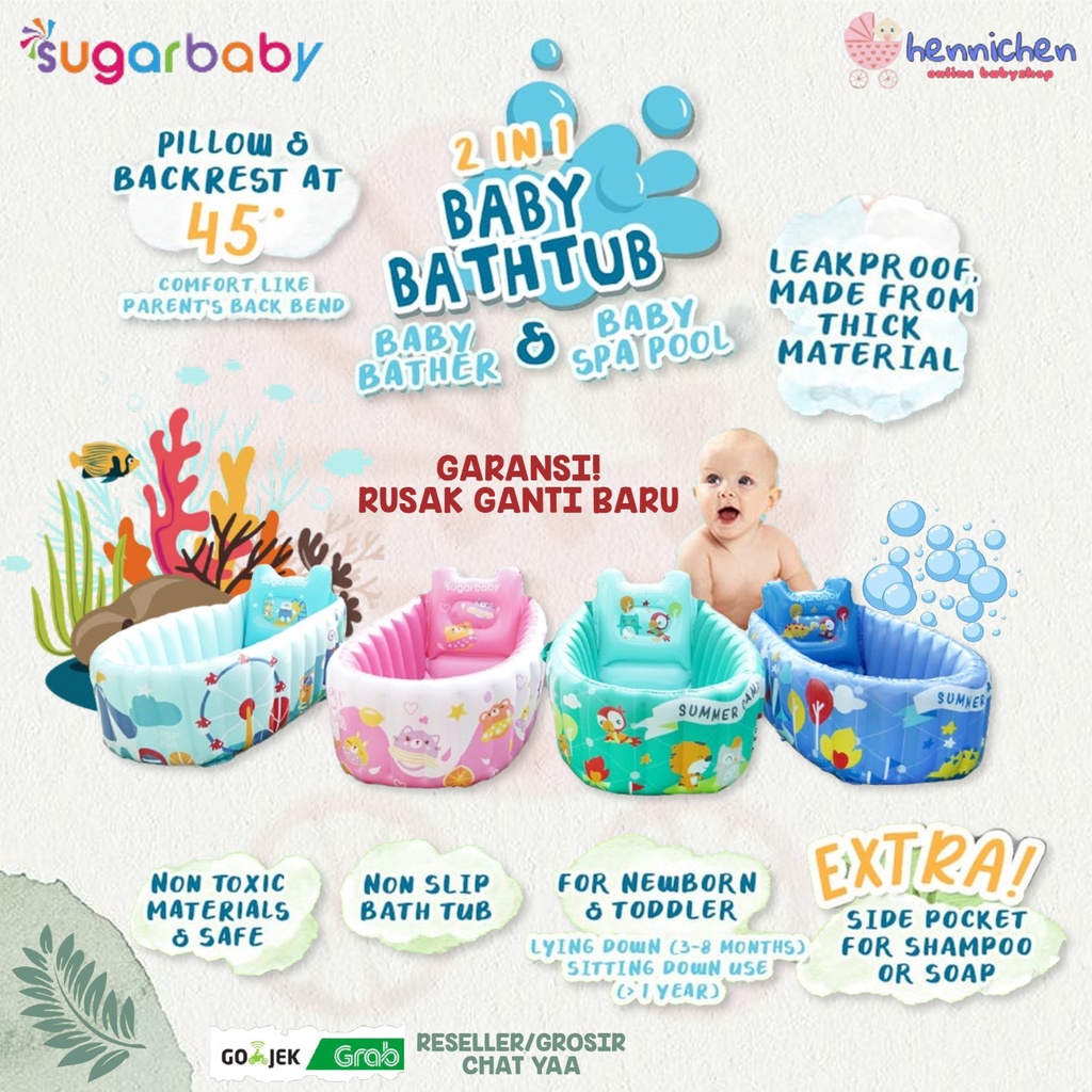 Jual Sugar Baby 2in1 Baby Bath Tub / Bathtub Bak Mandi Karet Bayi