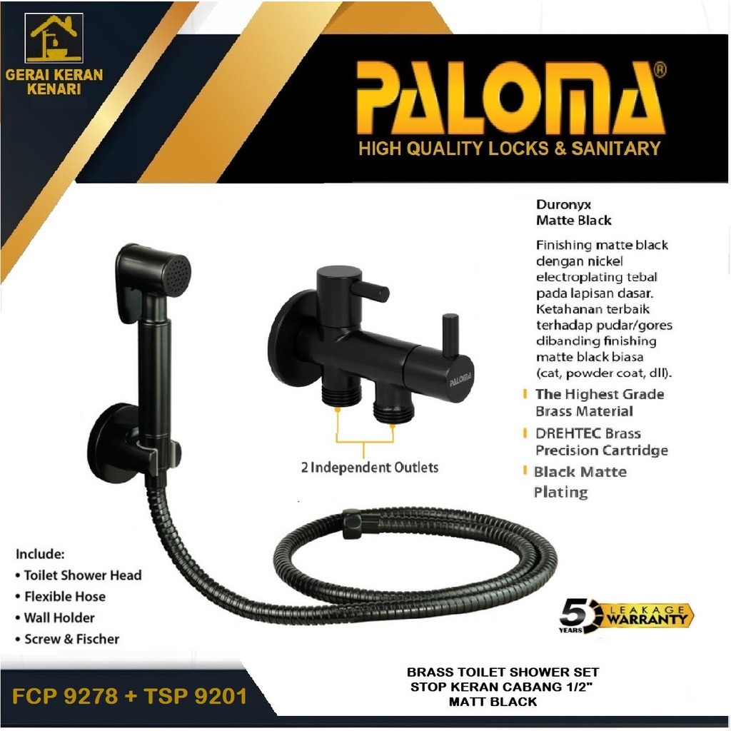 Jual Paloma Toilet shower set wc bidet TSP 9201 + Stop Kran cabang