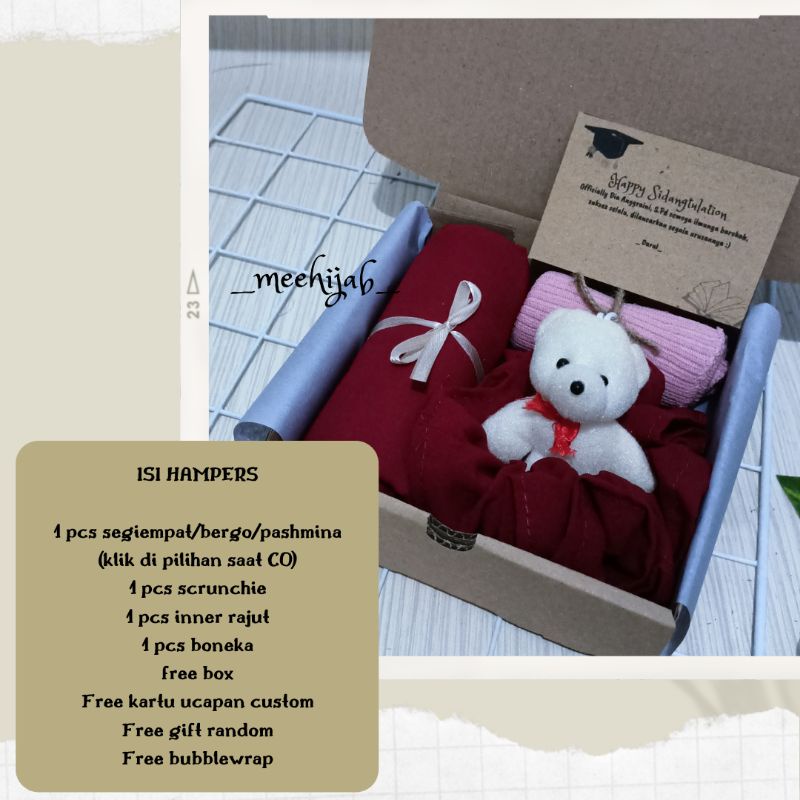 HAMPERS JILBAB GIFTBOX HIJAB MURAH HADIAH WISUDA PERNIKAHAN KADO
