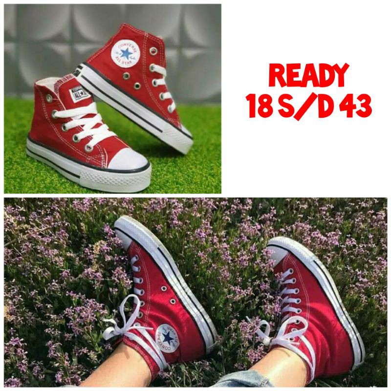BEST SELLER!!! Ready 18s/d43 Sepatu converse anak sampai dewasa warna