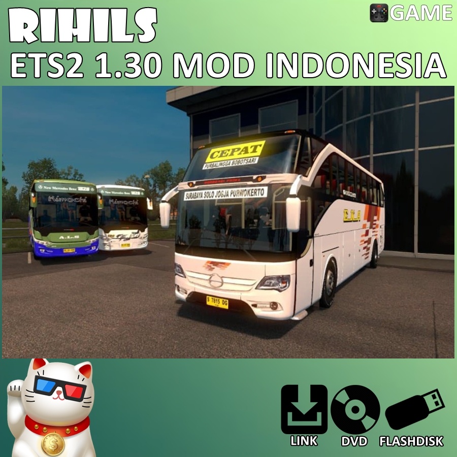 Jual ETS2 Euro Truck Simulator 2 V1.30 DLC Mod Map Dan Bus Indonesia