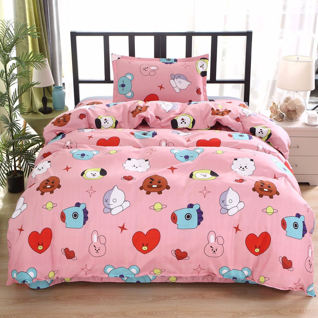 Set 3Pcs Sprei, Sarung Bantal dan Selimut dengan Bahan