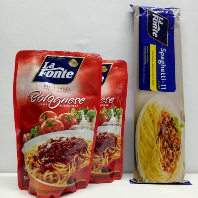 La fonte paket mie spagethi saus pasta bolognese Shopee Indonesia