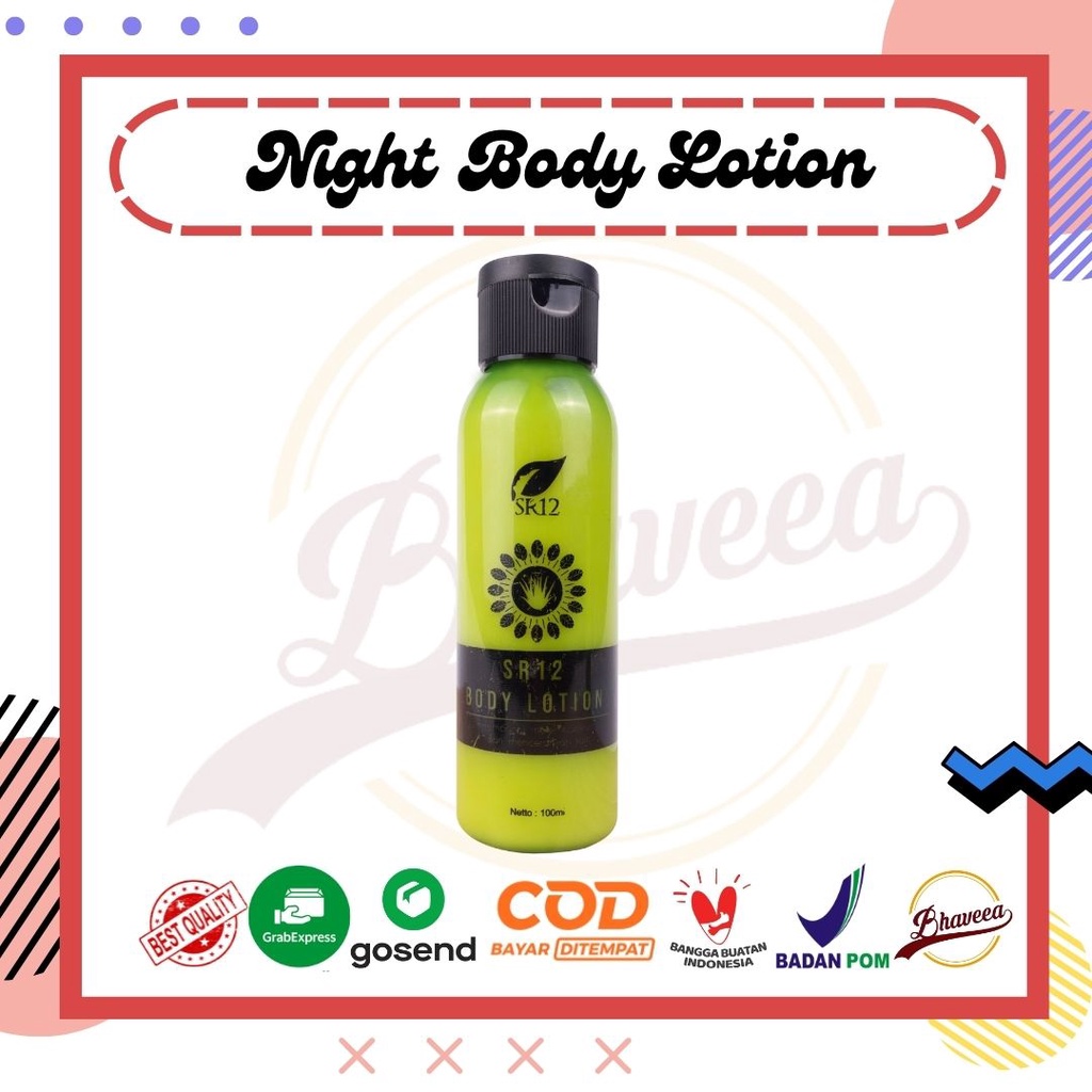 Jual NIGHT BODY LOTION SR12 / LOTION PENCERAH SR12 / LOTION PEMUTIH