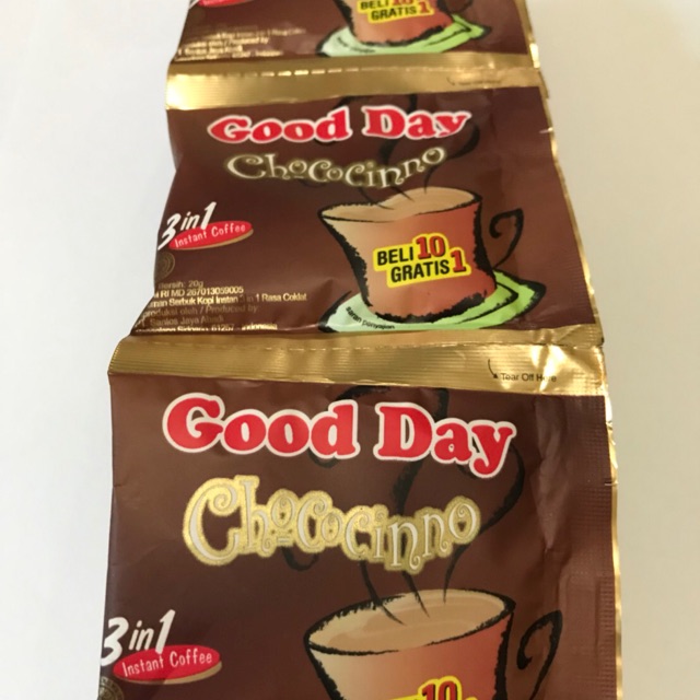 Jual Kopi Good Day Chococinno 1 Renceng 10 Sachet 20Gr 20 Gr - Coklat Saset Chococino Gooday Instan | Shopee Indonesia