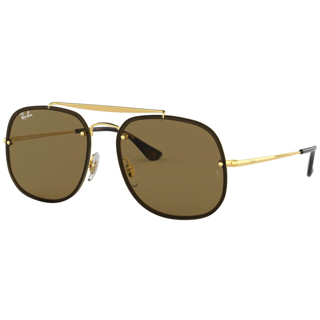 Jual Ray-Ban Sunglass Blaze General Rb 3583N 001/73 58 Gold W/ Dark Brown | Shopee Indonesia