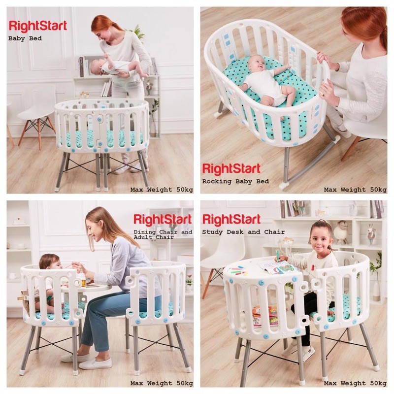 Jual Right Start Multifunction Baby Box Rocker Dining Chair Table Crib
