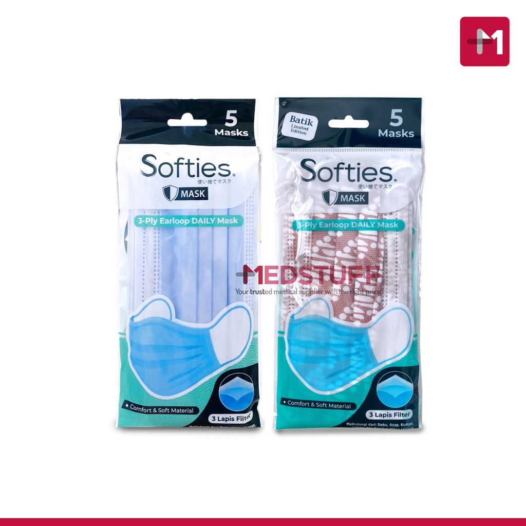 Masker Earloop Softies Daily Mask isi 5pcs Shopee Indonesia