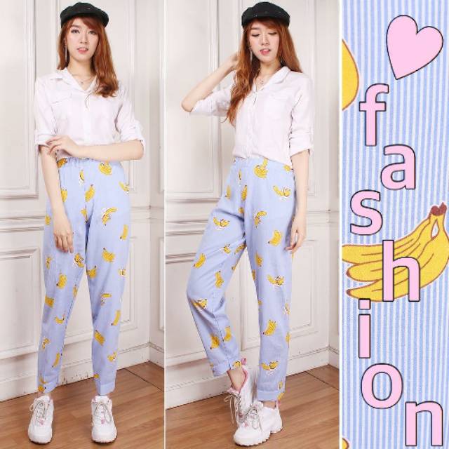 Kasih fashion jakarta celana panjang santai wanita SALUR PISANG konveksi murah tanah abang