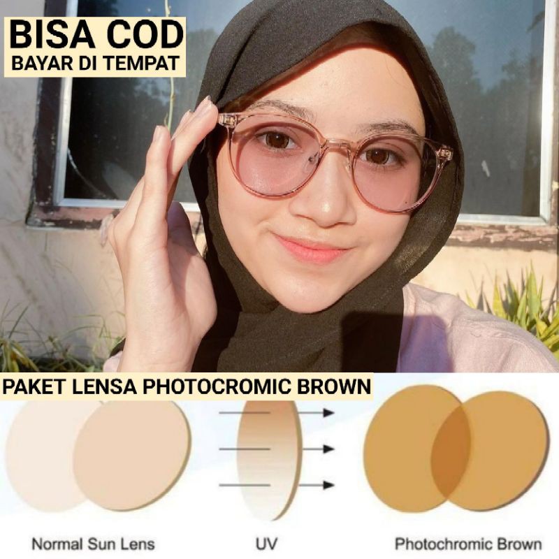 Jual Kacamata 1744 Gratis Lensa Photocromic Brown | Shopee Indonesia