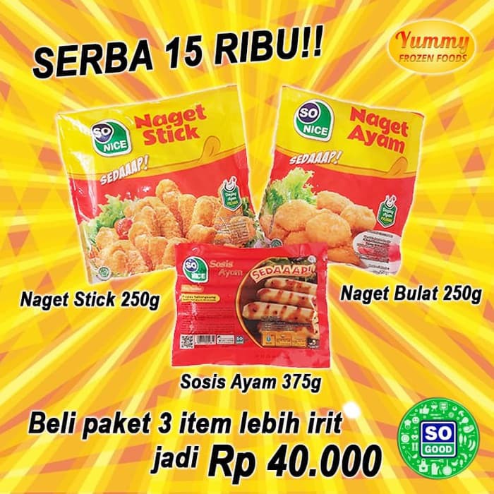 Paket 3 in 1 So Nice Sosis dan Naget Ayam Shopee Indonesia
