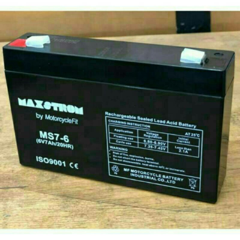 Jual Aki Kering Maxstrom 6V 7Ah 6 Volt Accu Vrla Biasa Utk Mobil Motor Mainan Anak | Shopee Indonesia