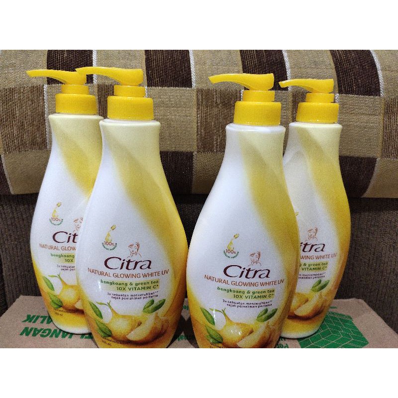 Jual Citra Hand and Body Lotion Natural Glowing White UV 380ml (Kuning