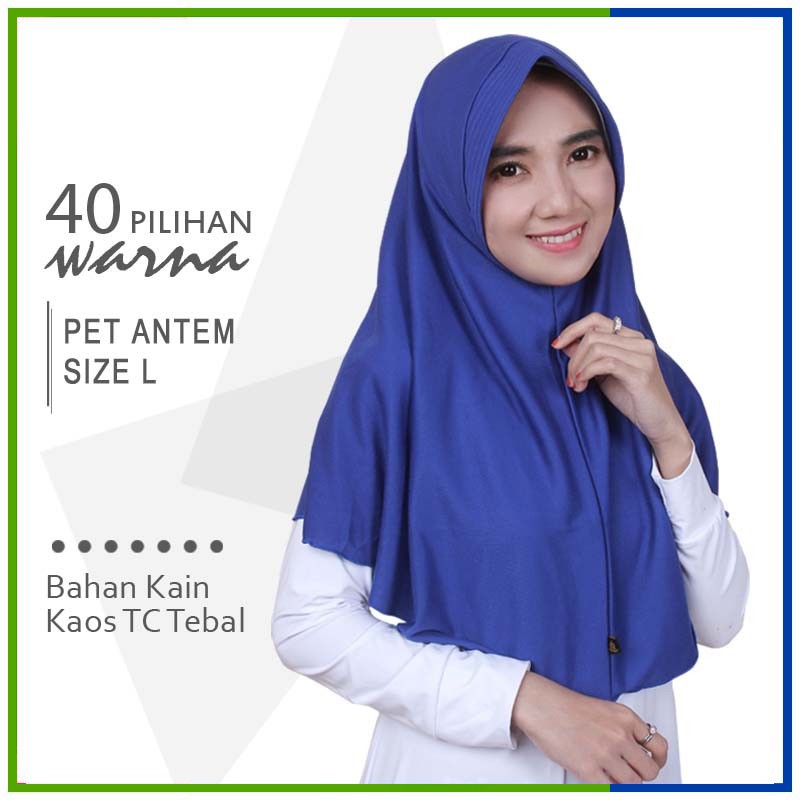 TERMURAH! Jilbab Instan Pet Antem L Hijab Kaos Bergo Syari Khimar