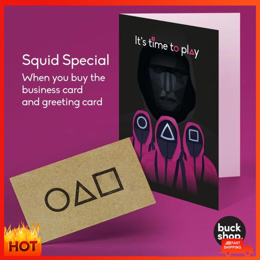 Available New 2021 squid game paper greeting card postcard folding