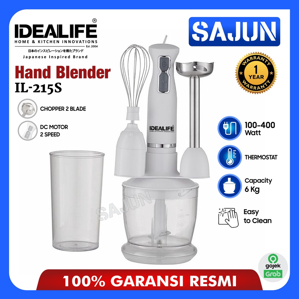 Jual IDEALIFE Hand Blender IL215S Blender Tangan 2 Speed IL215S