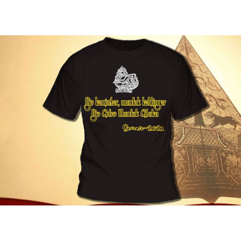 Jual Kaos Semar Tokoh Punakawan Pewayangan Jawa Kata Bijak G-0010 Hitam M - Xl Indonesia|Shopee Indonesia