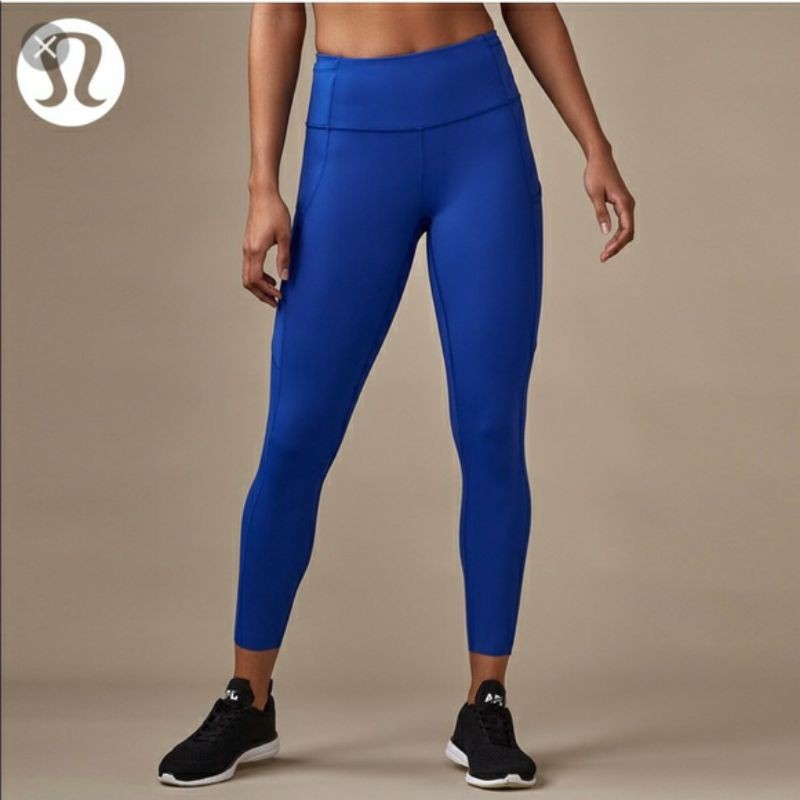 Minioutlet Lululemon blue leggings sport yoga running sepeda Shopee