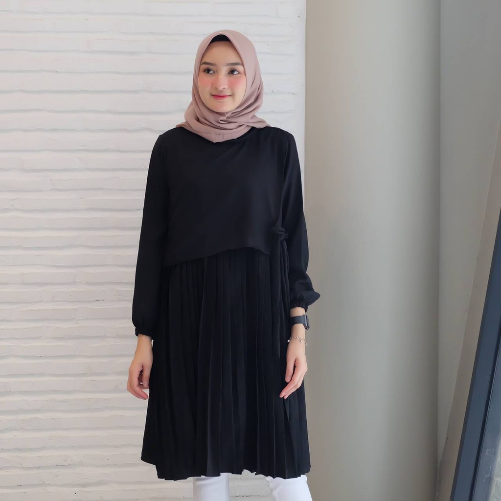 Tunik Ines Hitam / best seller / termurah / terlaris